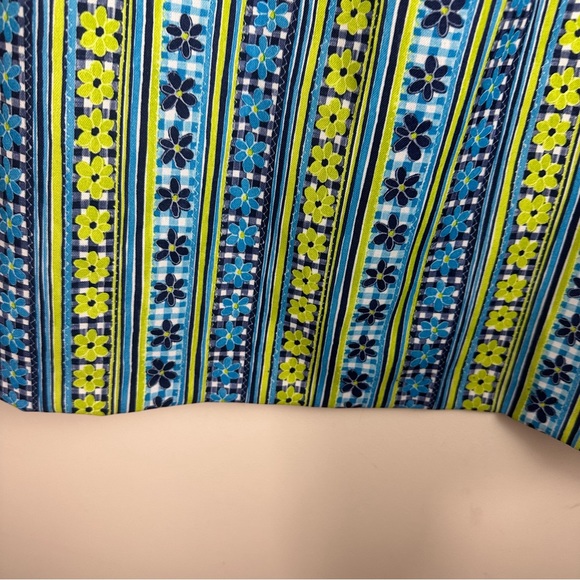 XOXO Green &Blue Floral Y2K Vintage 60’s Inspired Print Sleeveless Dress Size 11 - Picture 8 of 15